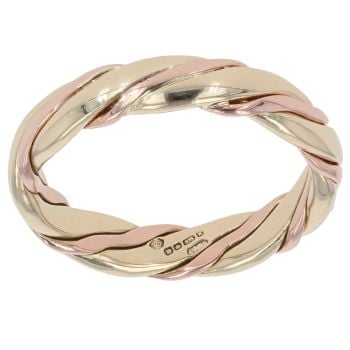 9ct Yellow and Rose Gold Clogau Weave Ring