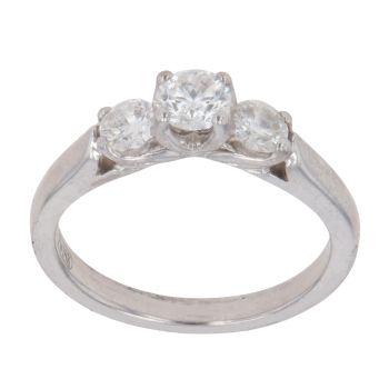 18ct White Gold 0.50ct Brilliant Cut Diamond Trilogy Ring