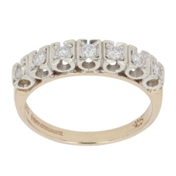 9ct Yellow and White Gold 0.25ct Brilliant Cut Diamond Eternity Ring