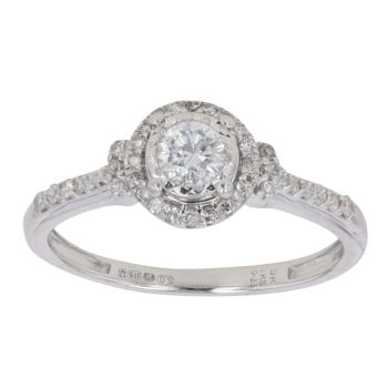9ct White Gold 0.33ct Brilliant Cut Diamond Cluster Ring