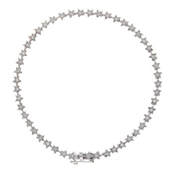 18ct White Gold 0.35ct Brilliant Cut Diamond Star Bracelet 7"