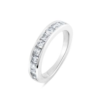 9ct White Gold 0.85ct Brilliant and Princess Cut Lab Grown Diamond Eternity Ring