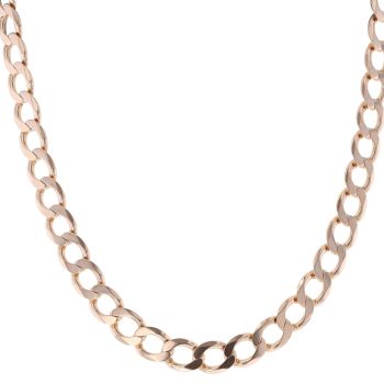 9ct Yellow Gold Plain Curb Chain 20"