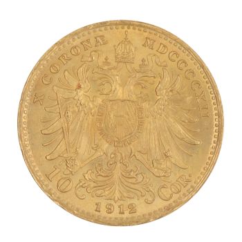 1912 10 Cornas Franz Joseph I Very Fine Austria Coin Boxed with Case