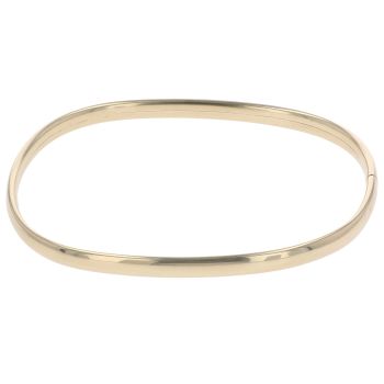 9ct Yellow Gold Plain Square Bangle