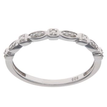 Silver Diamond Vintage Style Ring By Icesia