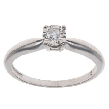 9ct White Gold 0.15ct Diamond Solitaire Ring