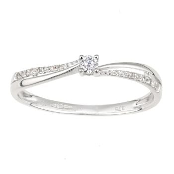 9ct White Gold Diamond Shoulders Engagement Ring