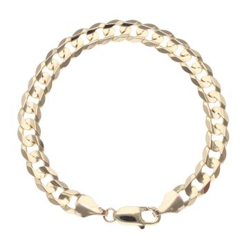 9ct Yellow Gold Curb Bracelet 8"