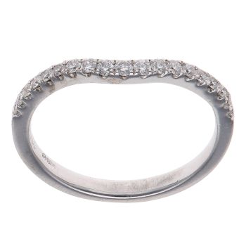 18ct White Gold 0.20ct Brilliant Cut Diamond Wishbone Ring