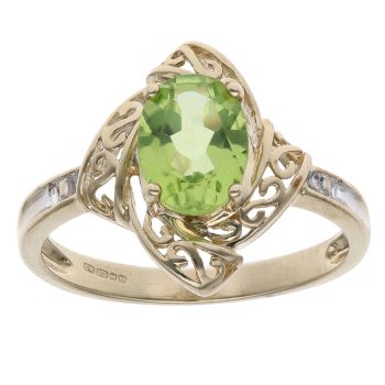 9ct Yellow Gold Peridot Single Stone Ring