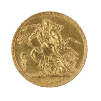 1914 George V Full Sovereign Coin