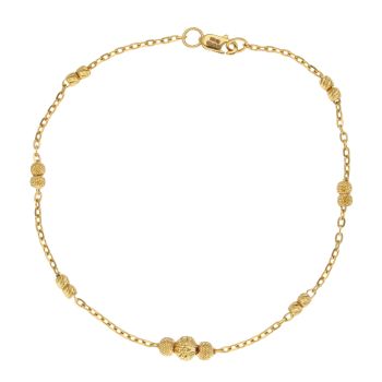 22ct Yellow Gold Bead Fancy Bracelet 7"