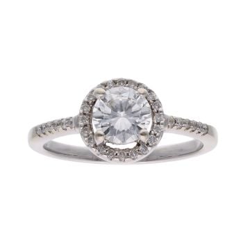 18ct White Gold 1.00ct Diamond Halo Ring