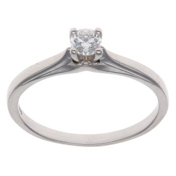 9ct White Gold 0.25ct Brilliant Cut Diamond Solitaire Ring