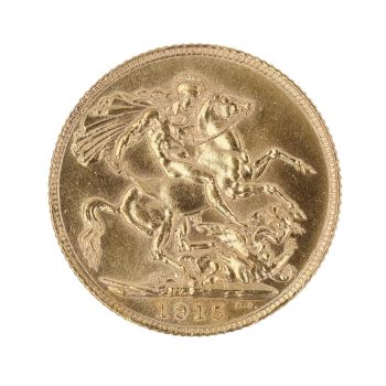 1915 George V Large Head UK Full Sovereign Coin