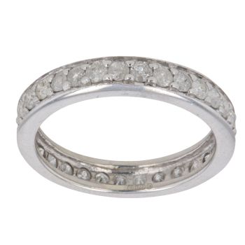 9ct White Gold 1.00ct Brilliant Cut Diamond Full Eternity Ring