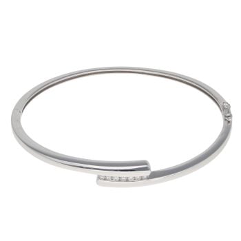 9ct White Gold 0.14ct Diamond Bangle