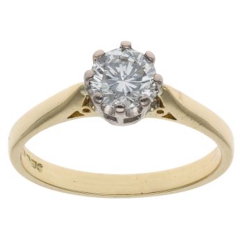 18ct Yellow Gold 0.85ct Brilliant Cut Diamond Solitaire Ring