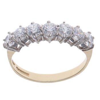 14ct Yellow Gold Cubic Zirconia Half Eternity Ring