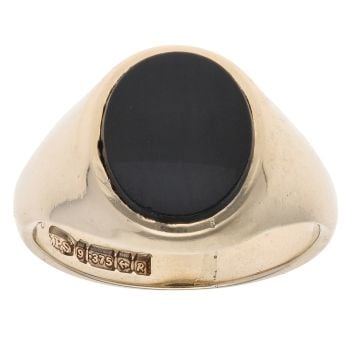 9ct Yellow Gold Onyx Signet Ring
