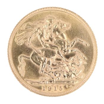 1915 George V Full Sovereign Coin