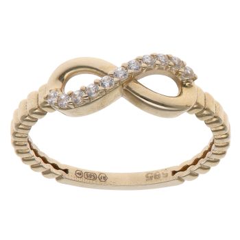 14ct Yellow Gold Cubic Zirconia Infinity Ring