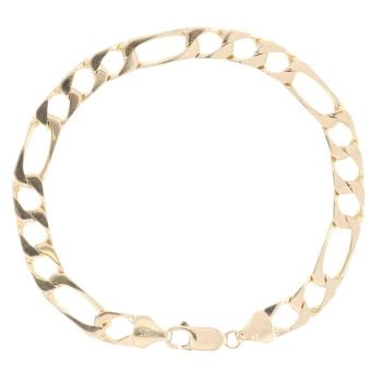 9ct Yellow Gold Figaro Bracelet 8"