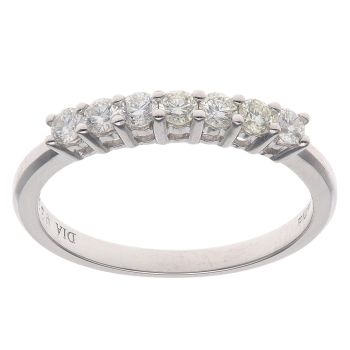 18ct White Gold 0.33ct Brilliant Cut Diamond Seven Stone Eternity Ring