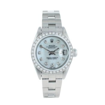 Rolex Custom Oyster Perpetual Date Pre Owned Watch Ref 69160