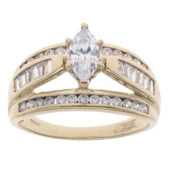 9ct Yellow Gold Cubic Zirconia Fancy Ring
