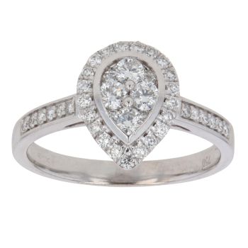 18ct White Gold 0.50ct Brilliant Cut Diamond Cluster Ring