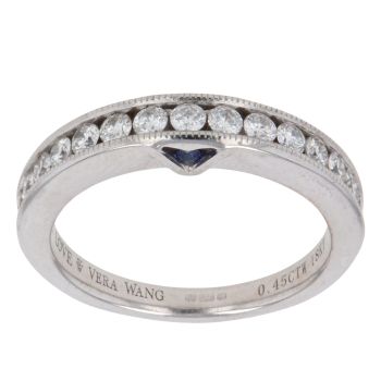 Vera Wang 18ct White Gold 0.45ct Brilliant Cut Diamond and Sapphire Half Eternity Ring