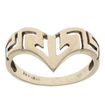 9ct Yellow Gold Greek Wishbone Ring