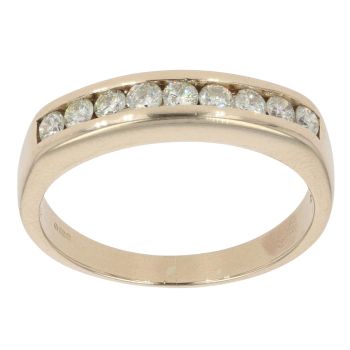 9ct Yellow Gold 0.33ct Brilliant Cut Diamond Half Eternity Ring
