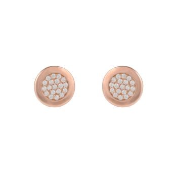 Rose Gold Plated Sterling Silver Cubic Zirconia Stud Earrings