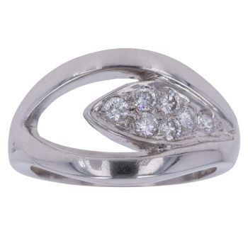 18ct White Gold 0.35ct Brilliant Cut Diamond Fancy Ring