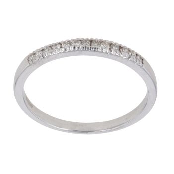 14ct White Gold Cubic Zirconia Half Eternity Ring