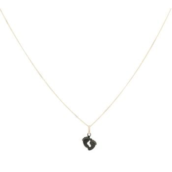 9ct Yellow Gold Baby Feet Chain 14"