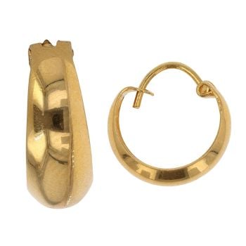 22ct Yellow Gold Classic Plain Basket Hoop Earrings