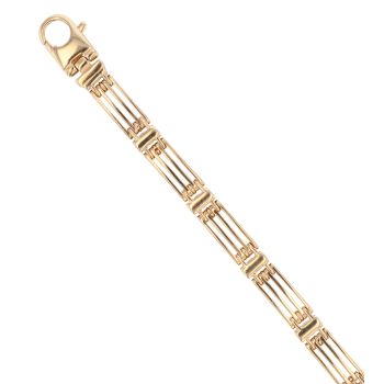 9ct Yellow Gold Gate Bracelet 8"