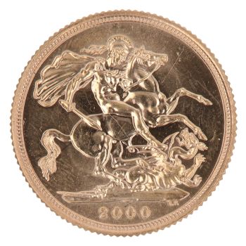 2000 Elizabeth II Fourth Portrait Full Sovereign Coin
