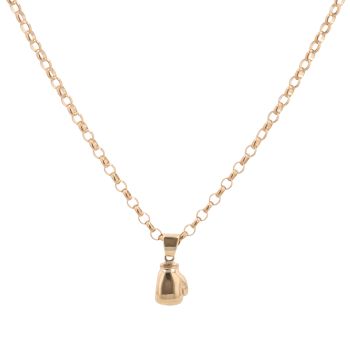 9ct Yellow Gold Belcher Boxing Glove Pendant And Chain 24"