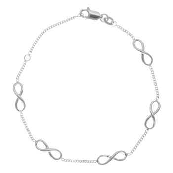 Silver Infinity Bracelet 7.5" By Icesia