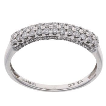 9ct White Gold 0.33ct Diamond Half Eternity Ring