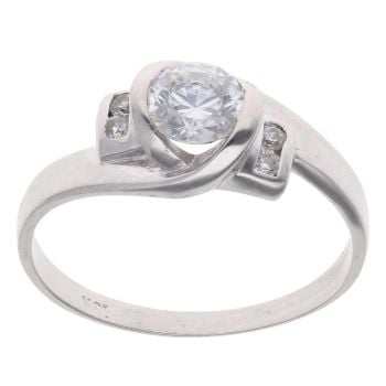 18ct White Gold Cubic Zirconia Single Stone Ring