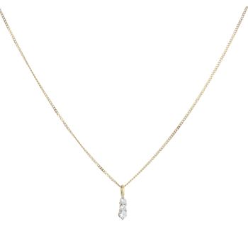 18ct Yellow Gold 0.30ct Diamond Trilogy Pendant and Chain 16"