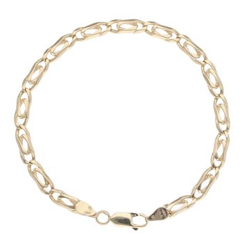 9ct Yellow Gold Curb Fancy Bracelet 7"