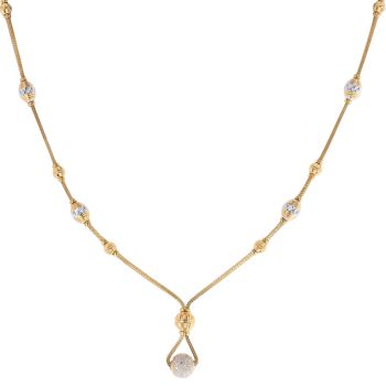 22ct Yellow and White Gold Beaded Fancy Chain 18"