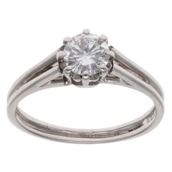 18ct White Gold 0.75ct Brilliant Cut Diamond Solitaire Ring